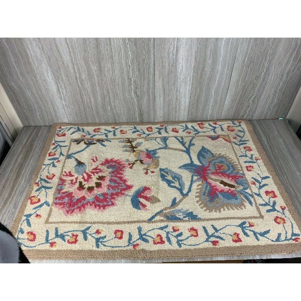 COLONIAL WILLIAMSBURG FLORAL SMALL AREA RUG 24" X 35" Small Entrance Way